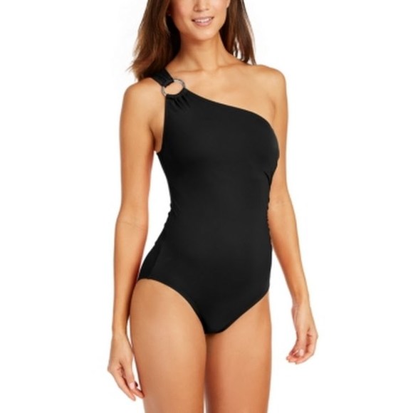 Michael Kors Embellished One-Shoulder Underwire One-Piece Swimsuit - Picture 2 of 2